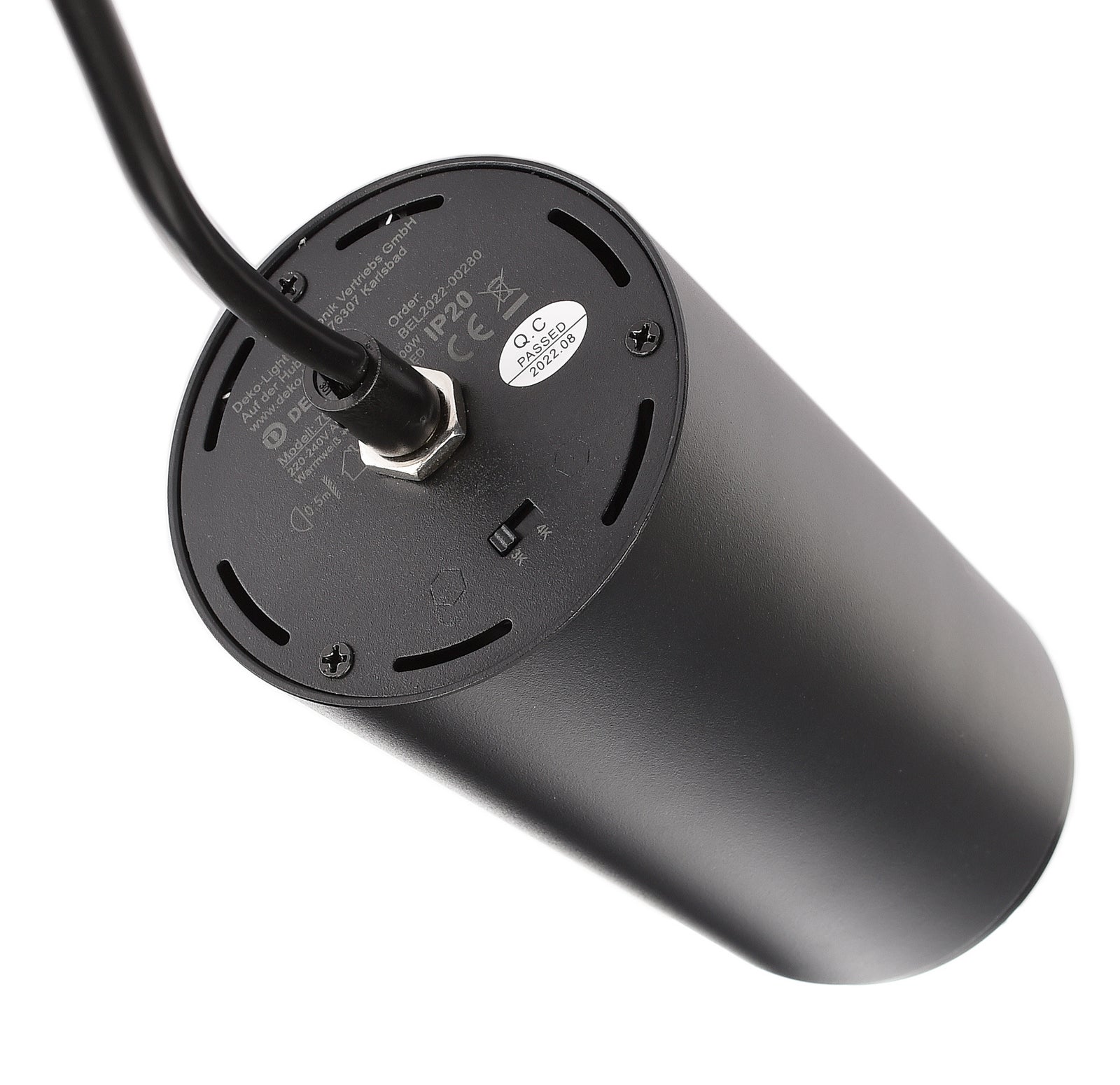 LED pendellampe 3-fase skinne dimbar svart 20W CRI90 nærbilde