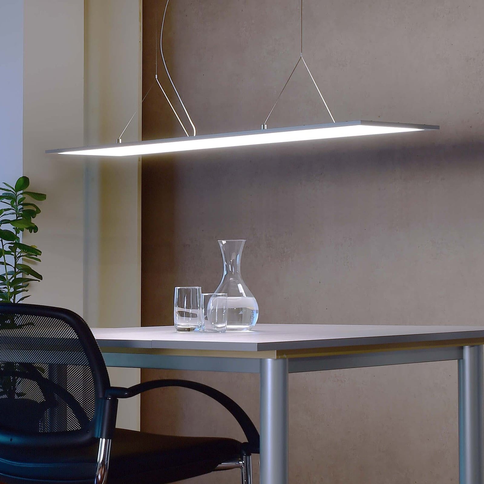 LED pendellampe 3422 rektangulær dimbar aluminium 120 cm 50W forfra