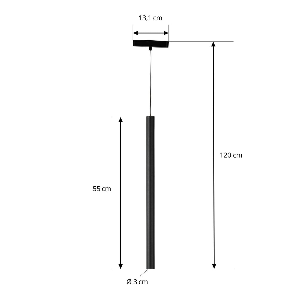 LED-pendellampe 48V Lumaro svart 55 cm dimbar CCT nærbilde