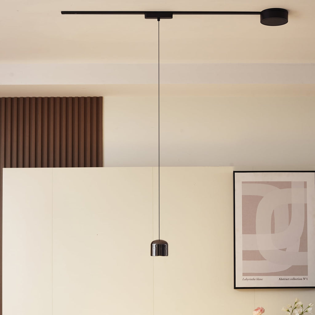 LED-pendellampe 48V Lumaro svart aluminium bakside