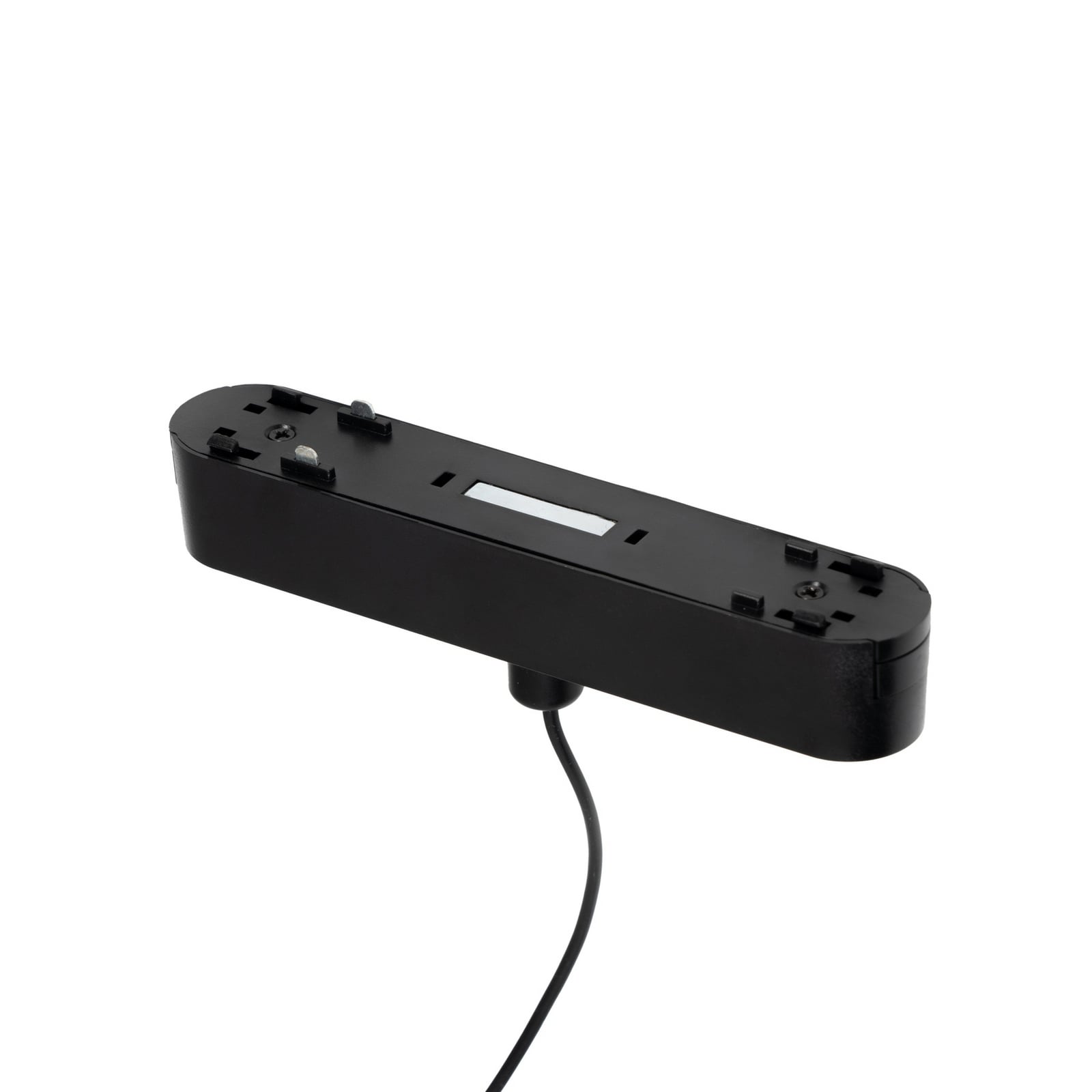 LED-pendellampe 48V Lumaro svart aluminium fra siden