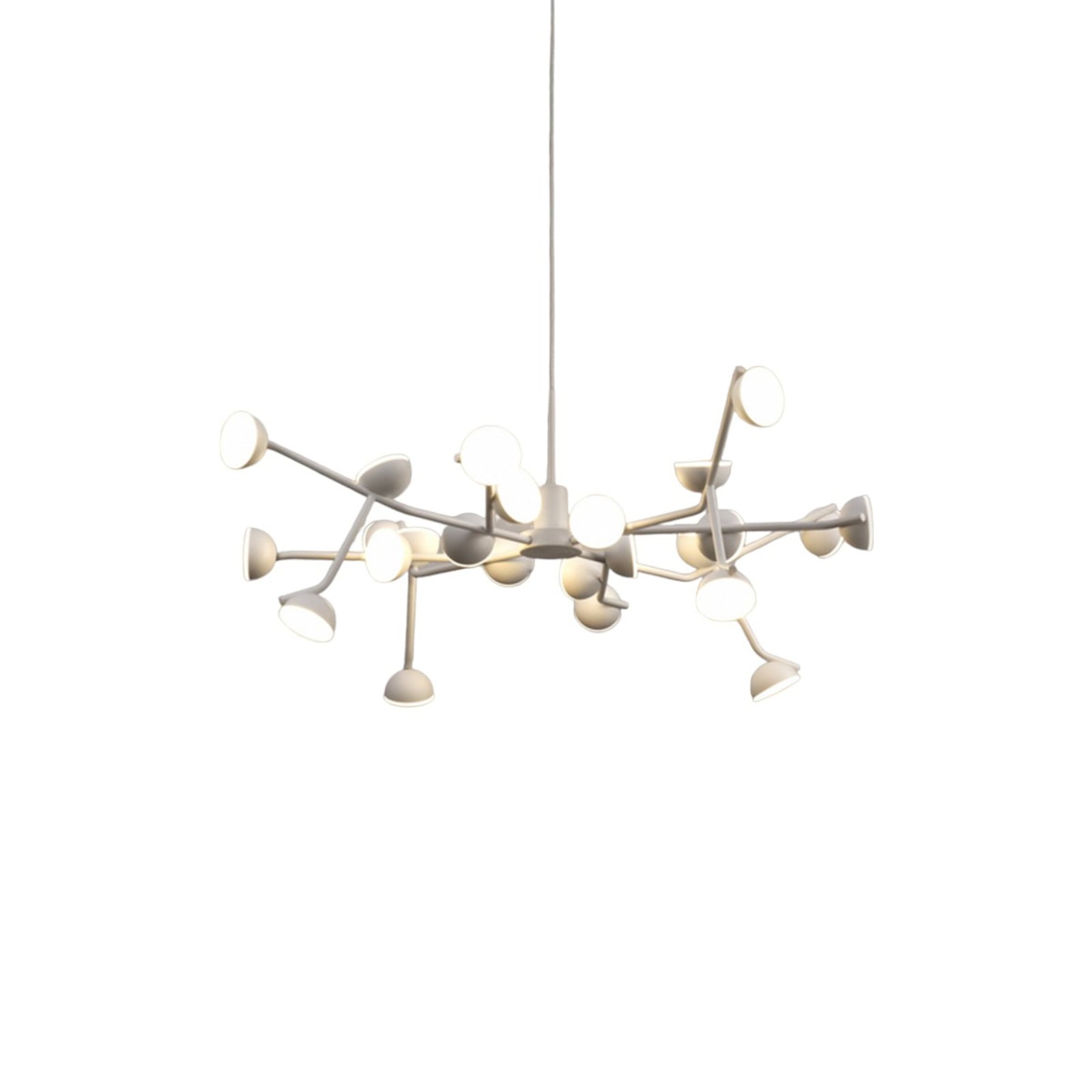 Detalj av LED pendellampe Adn 24-lys rund Ø66 cm hvit matt