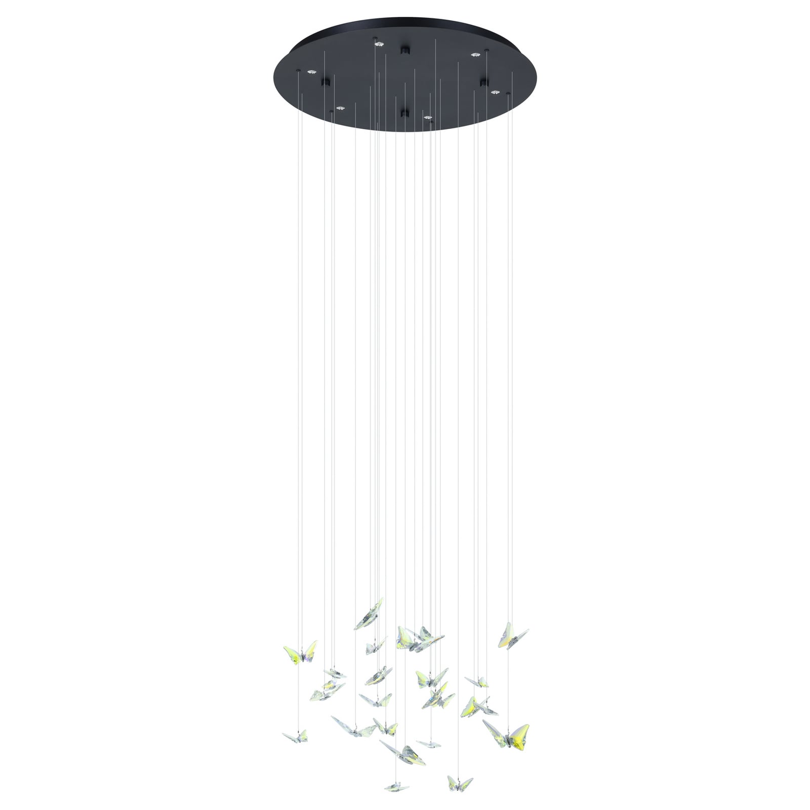LED pendellampe Adrados 6-lys glass sommerfugler bakside