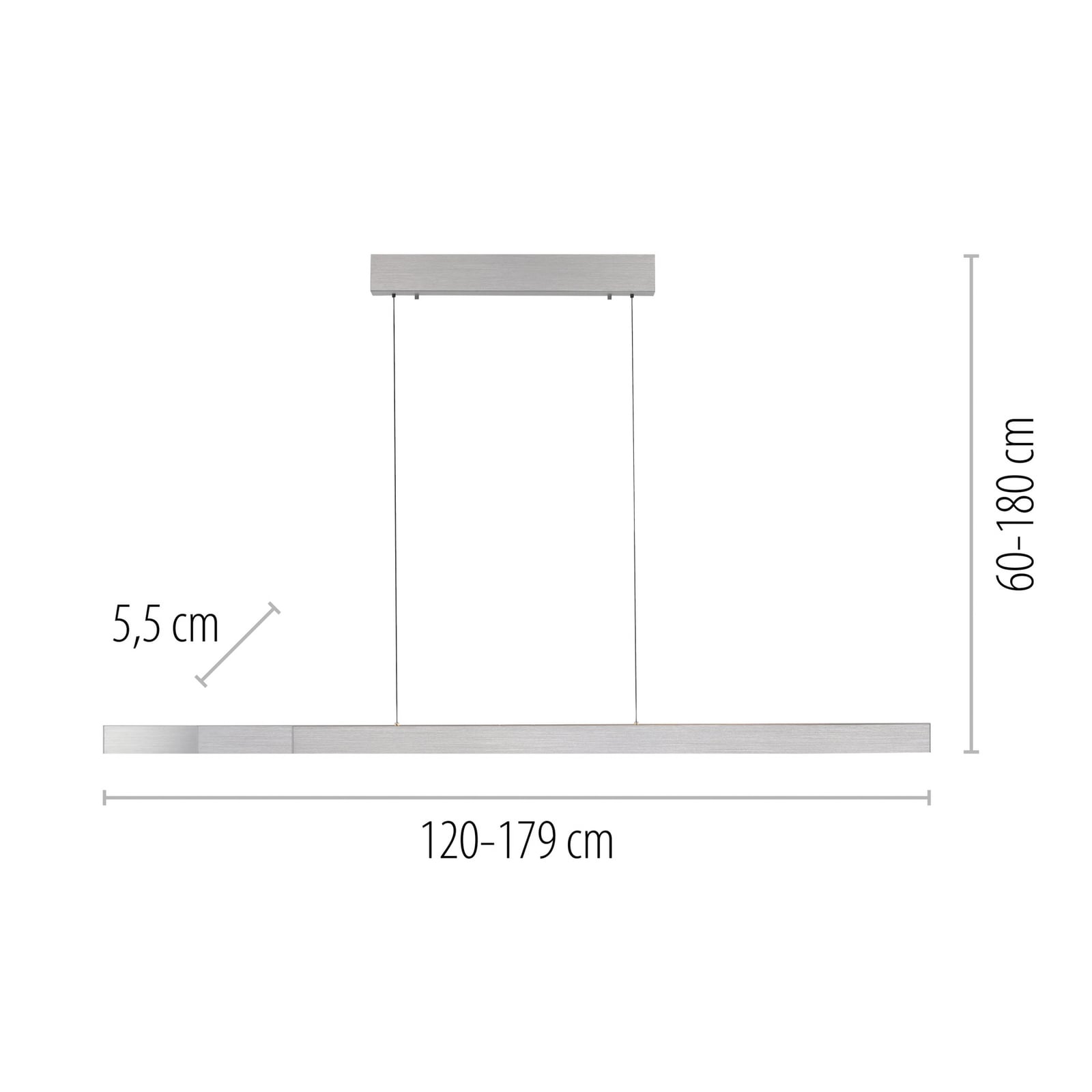 LED pendellampe Adriana Square detalj av touchdimmer
