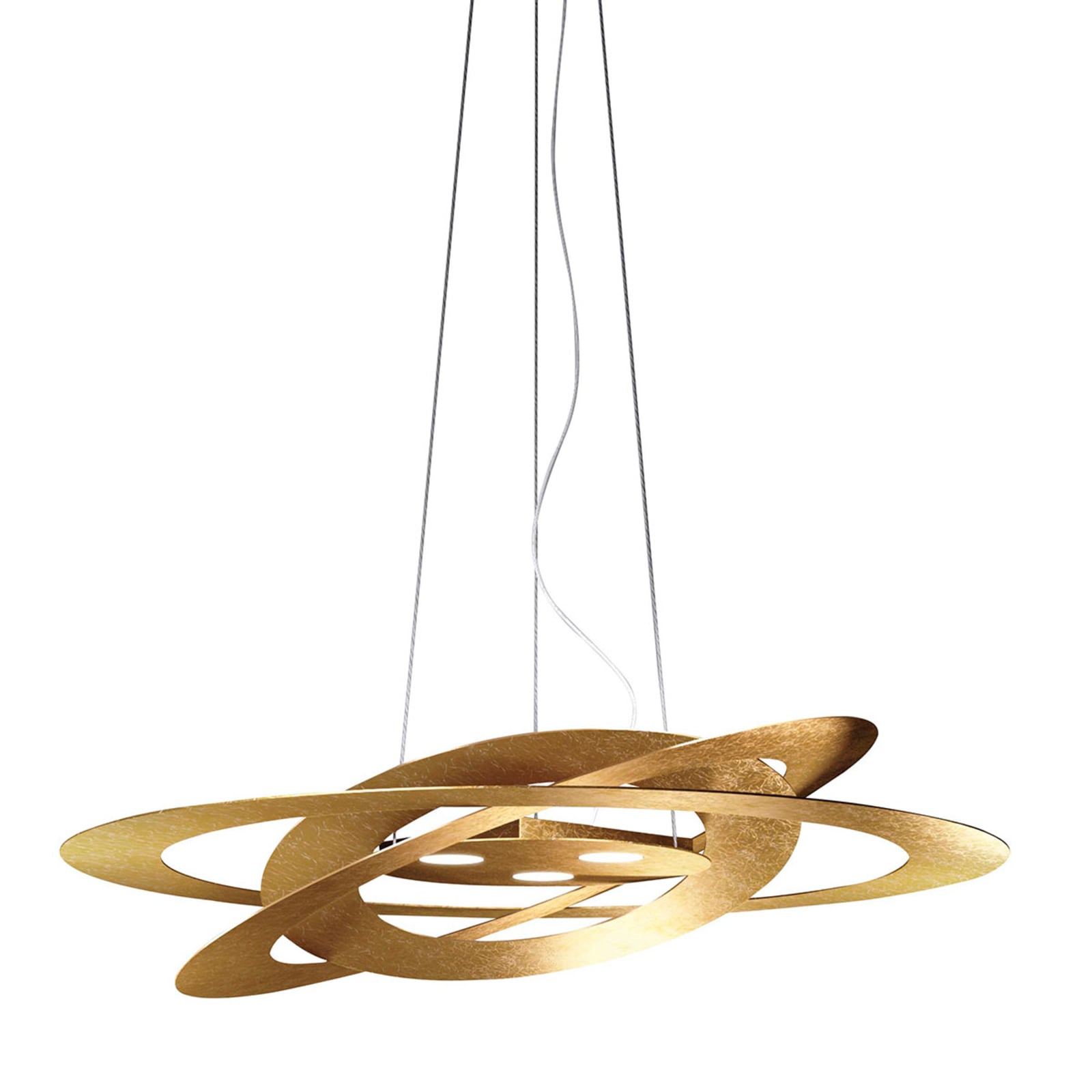 LED pendellampe Afelio bladgull Ø60 cm detalj