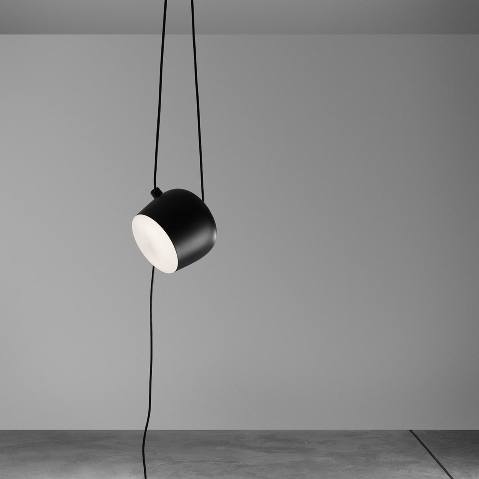 LED pendellampe Aim design svart Ø24 cm dimbar 16W detalj