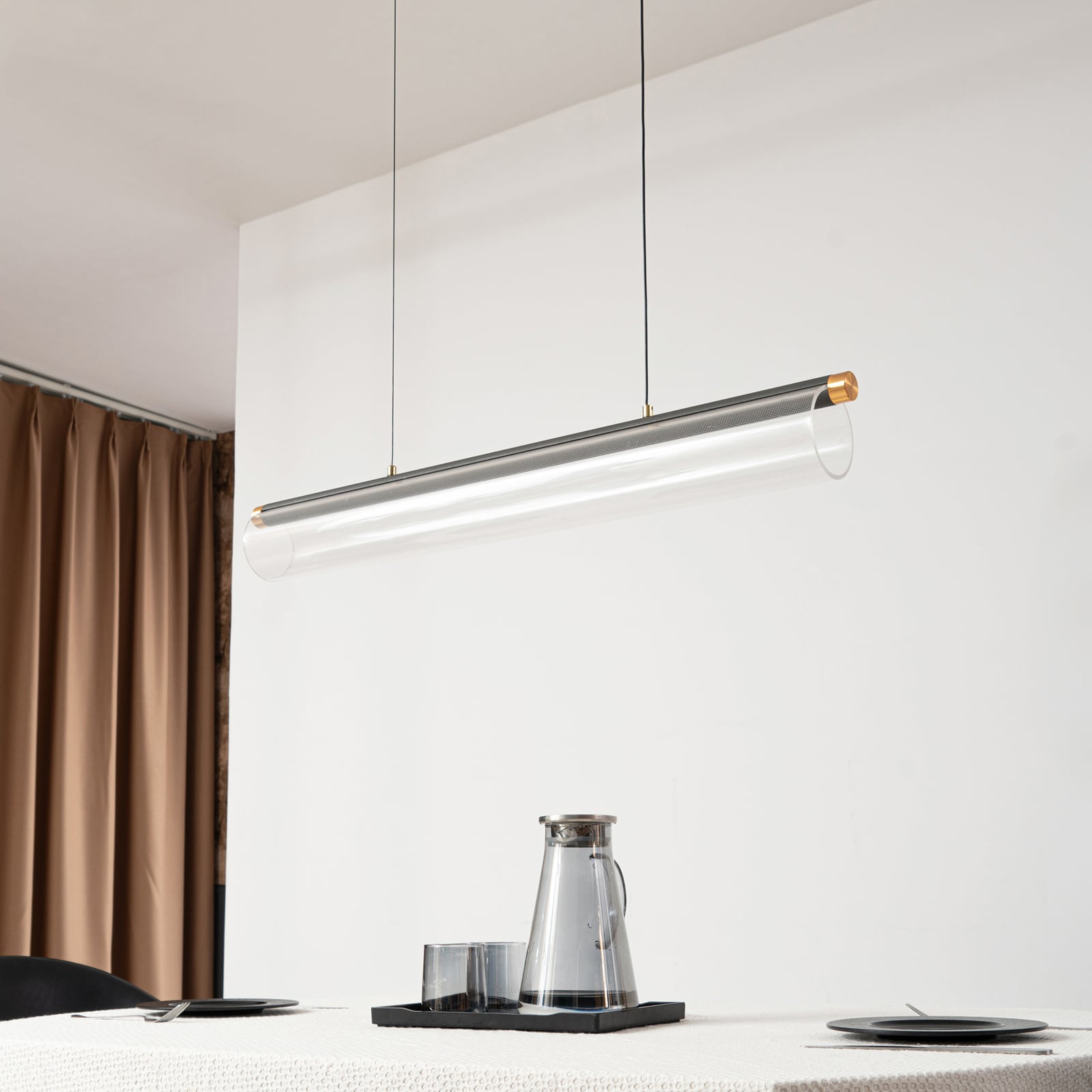 Detaljbilde av LED pendellampe Alania dimbar transparent akryl