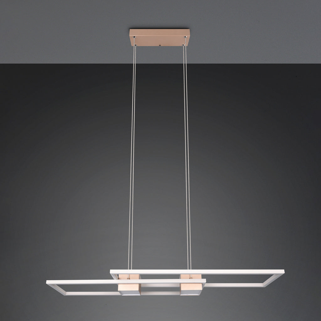 LED pendellampe Albany brun 100x28 cm montert i rom