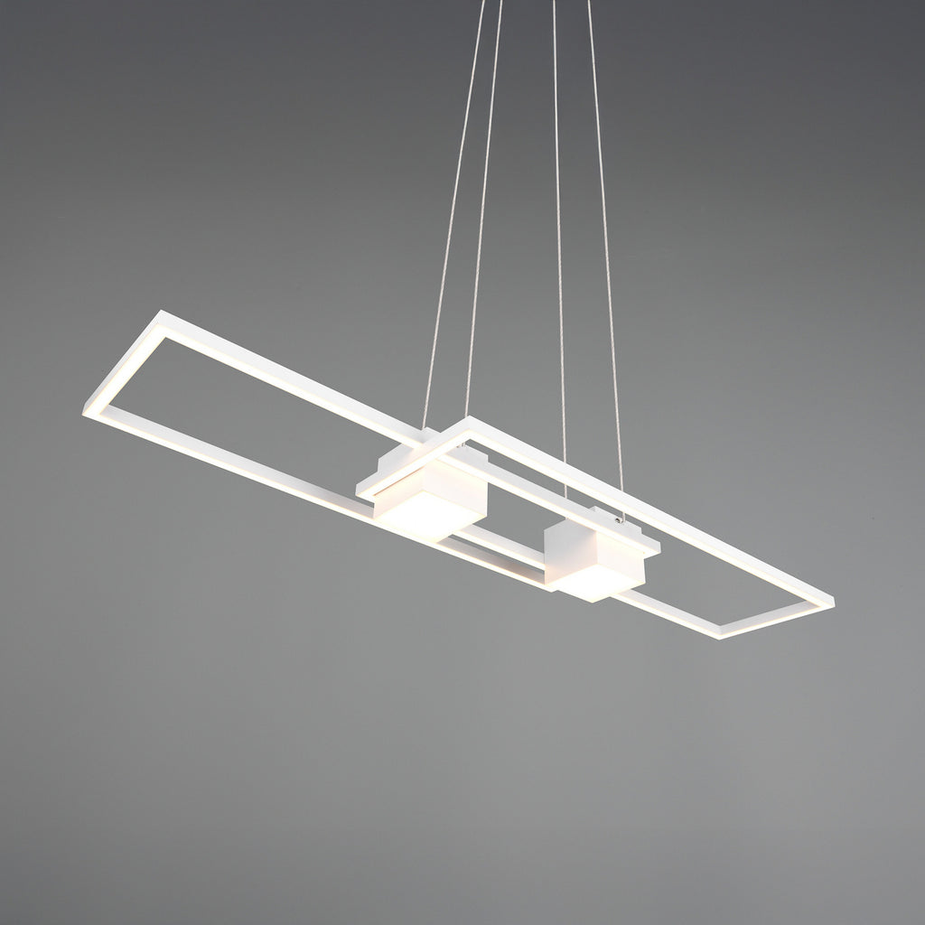LED pendellampe Albany CCT dimbar hvit 100x28 cm nærbilde aluminium