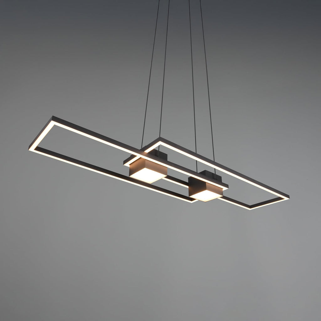LED pendellampe Albany svart matt 100x28 cm detalj av fjernkontroll