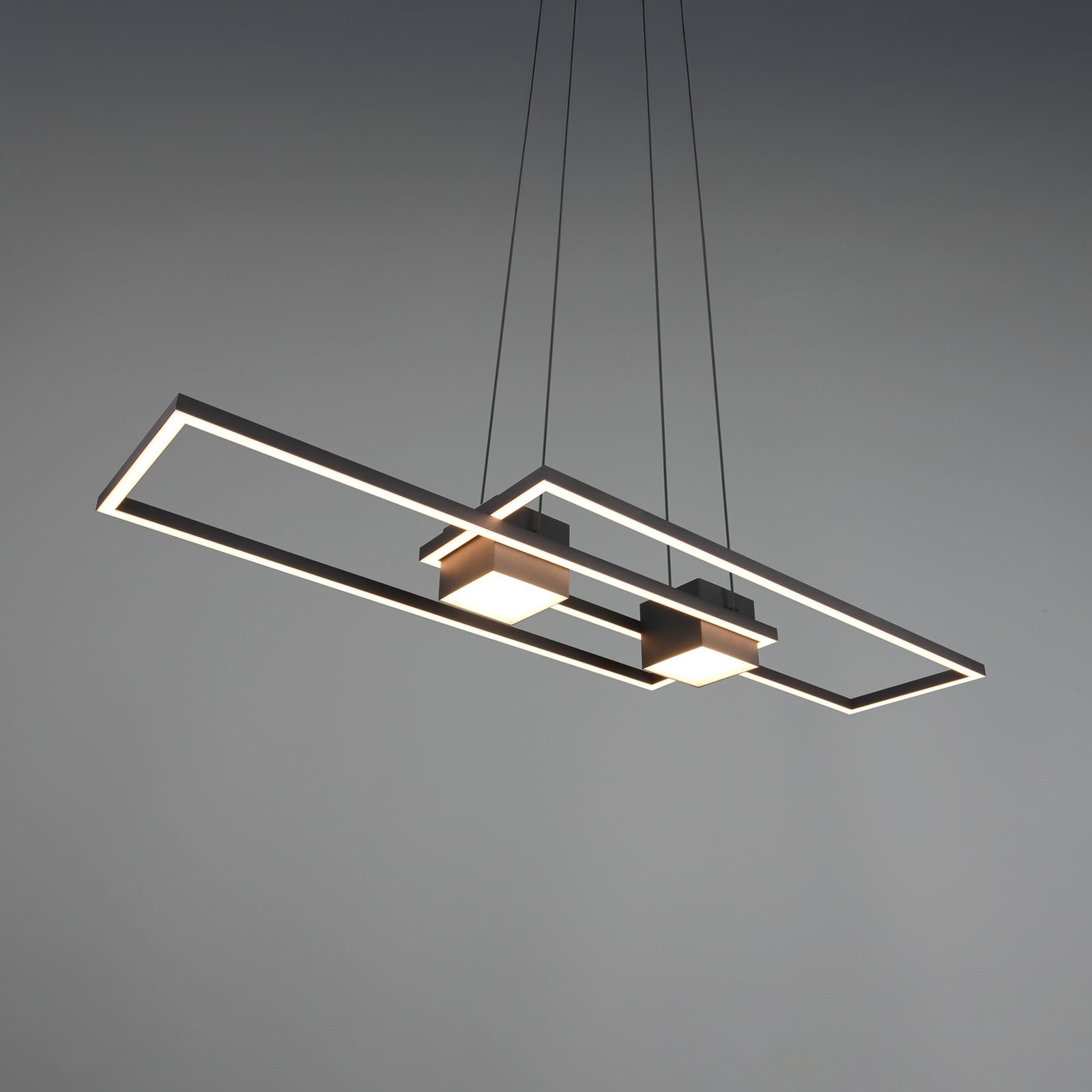 LED pendellampe Albany svart matt 100x28 cm detalj av fjernkontroll