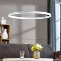 LED pendellampe Albiona dimbar hvit ring Ø80 cm forfra