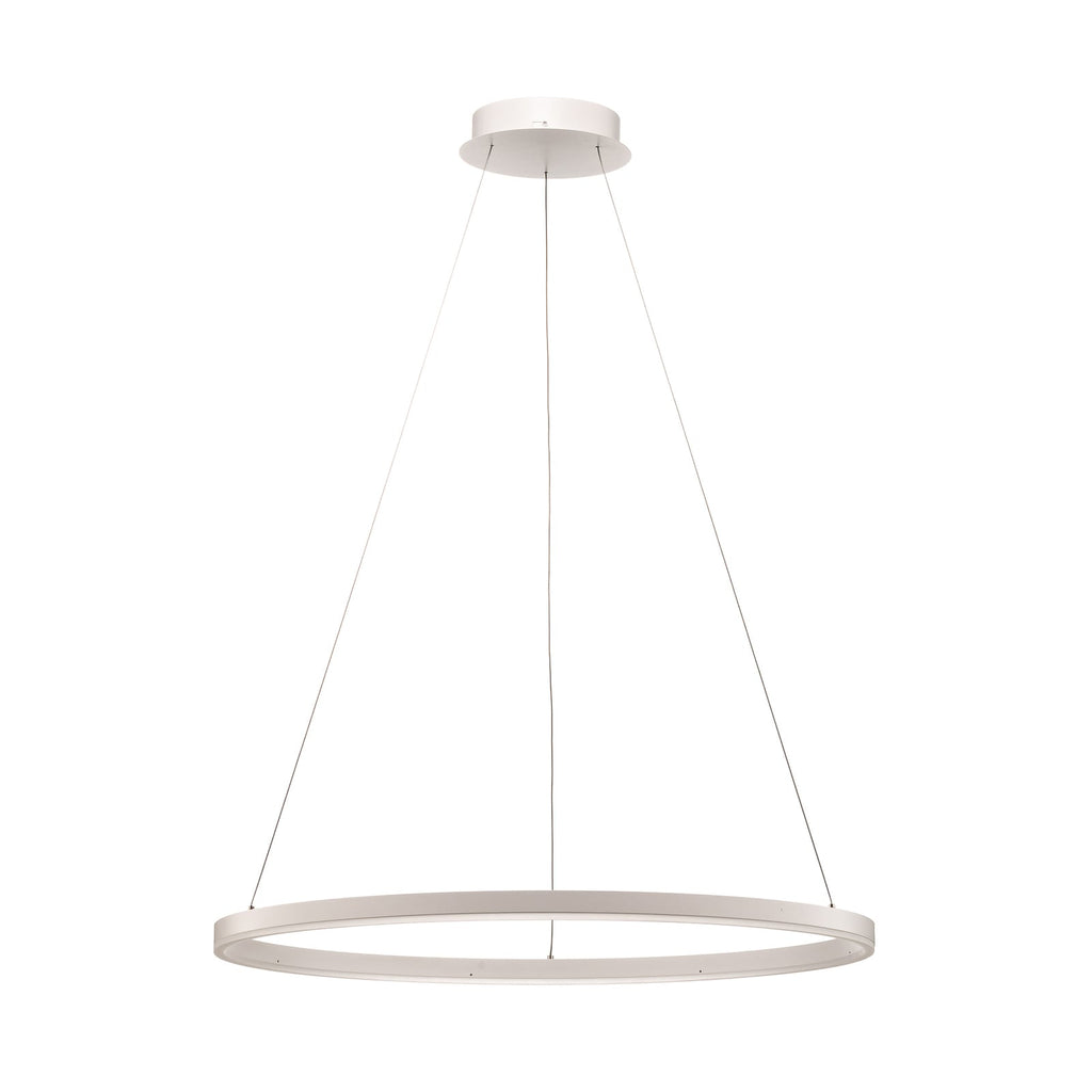 LED pendellampe Albiona dimbar hvit ring Ø80 cm montert i rom