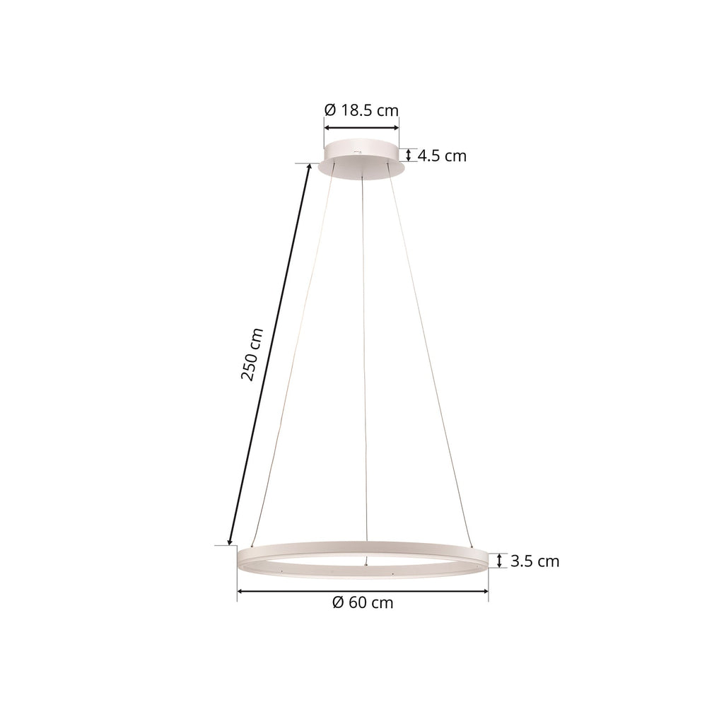 LED pendellampe Albiona hvit dimbar med takfeste