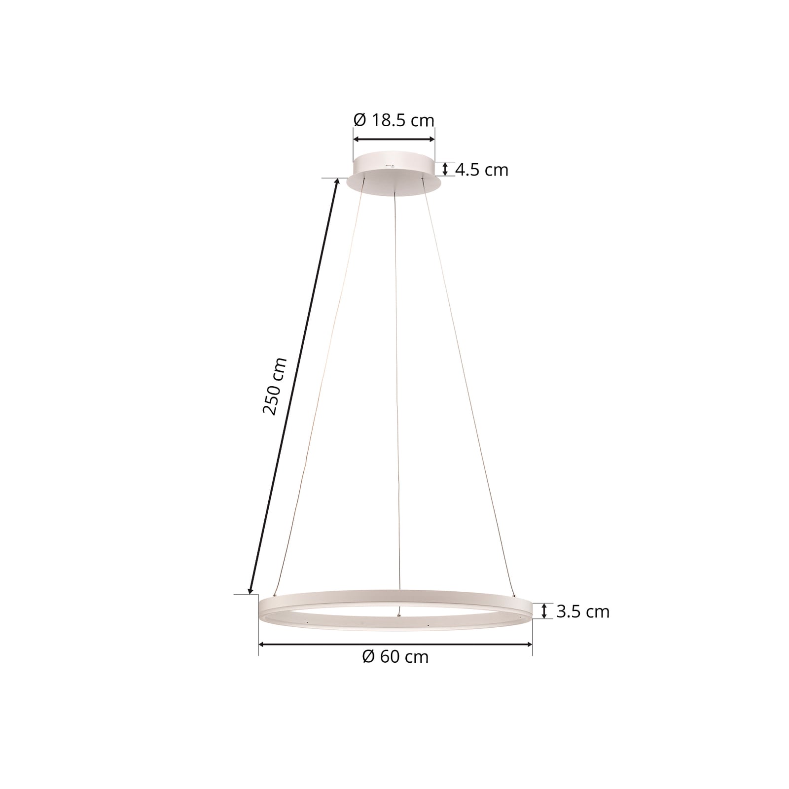 LED pendellampe Albiona hvit dimbar med takfeste