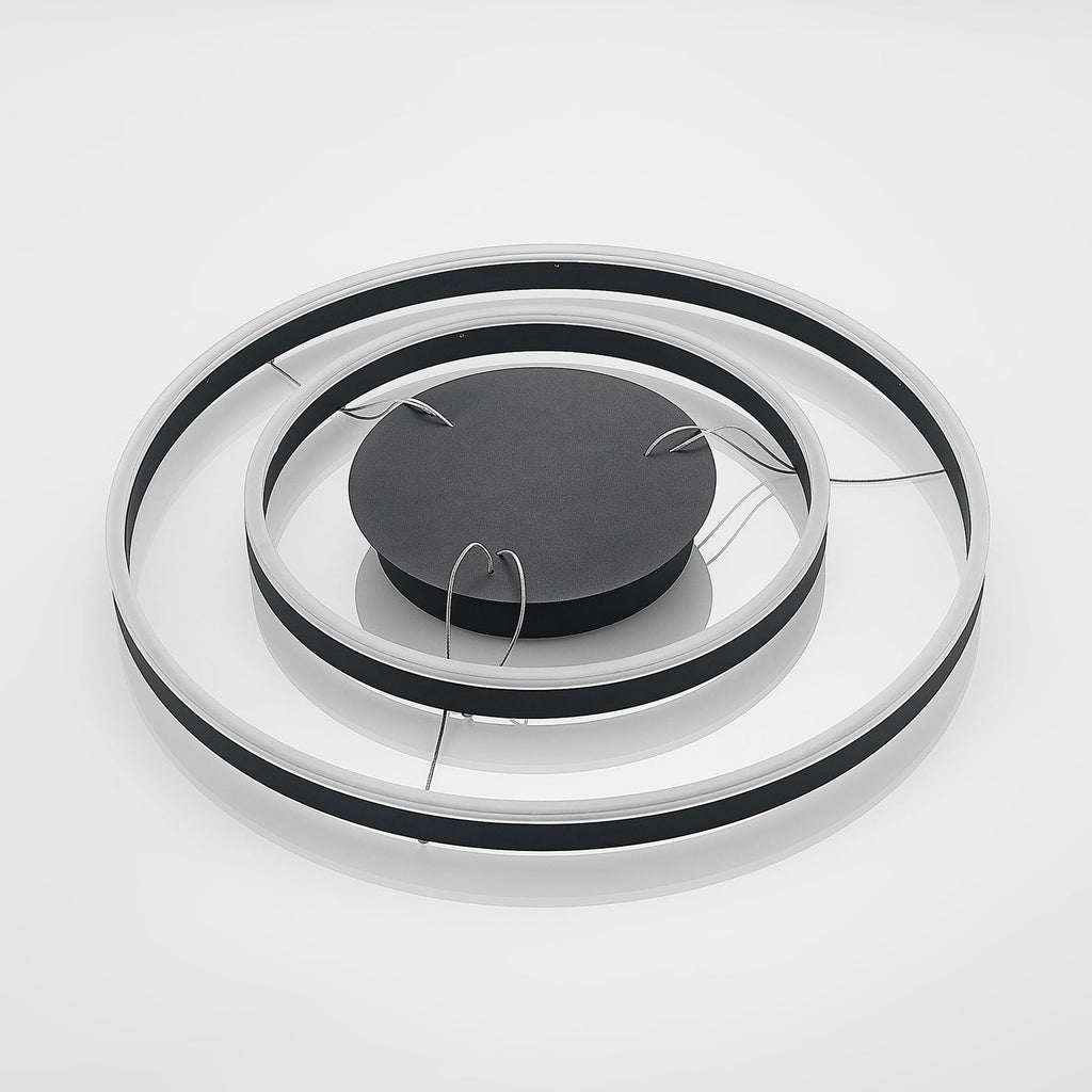 LED pendellampe Albiona 2 ringer dimbar svart dimmefunksjon