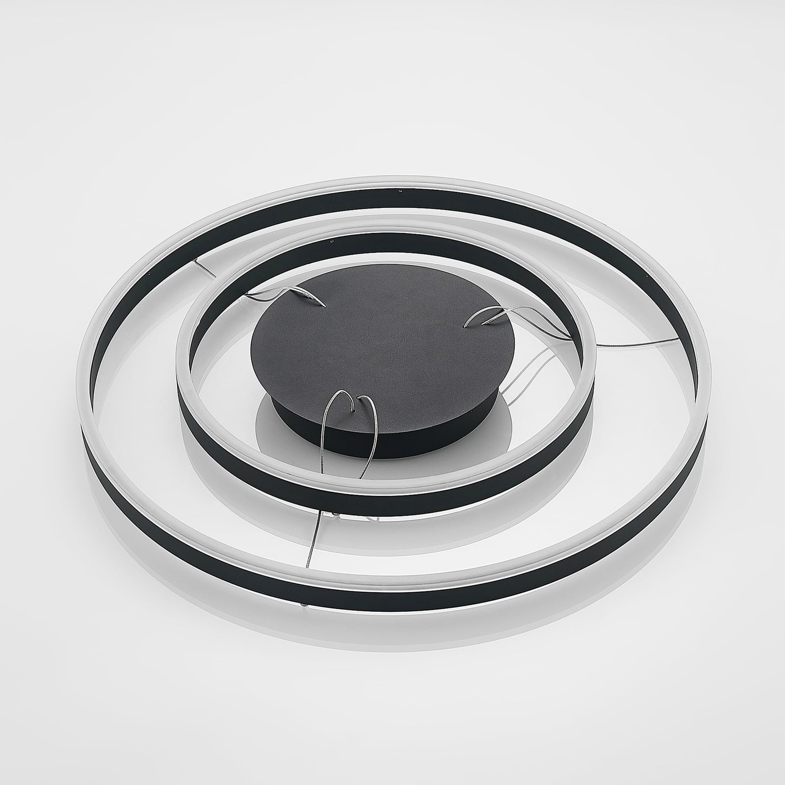 LED pendellampe Albiona 2 ringer dimbar svart dimmefunksjon
