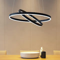 LED pendellampe Albiona 2 ringer dimbar svart forfra