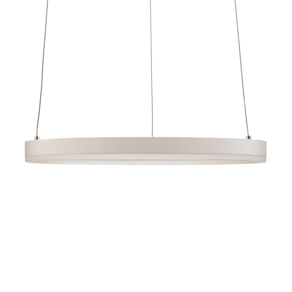 LED pendellampe Albiona ringformet hvit dimbar Ø40 cm nærbilde av oppheng