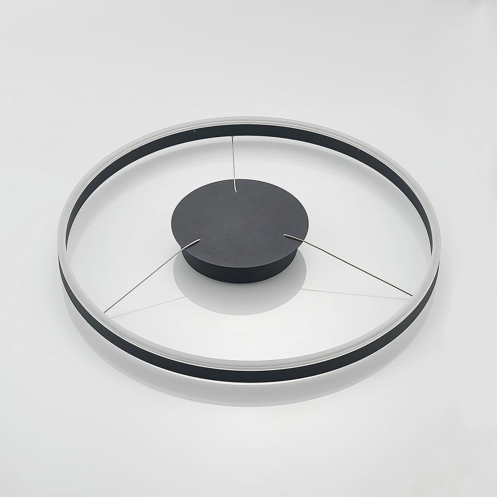 LED pendellampe Albiona ringformet svart dimmerkontroll