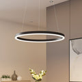 LED pendellampe Albiona ringformet svart forfra