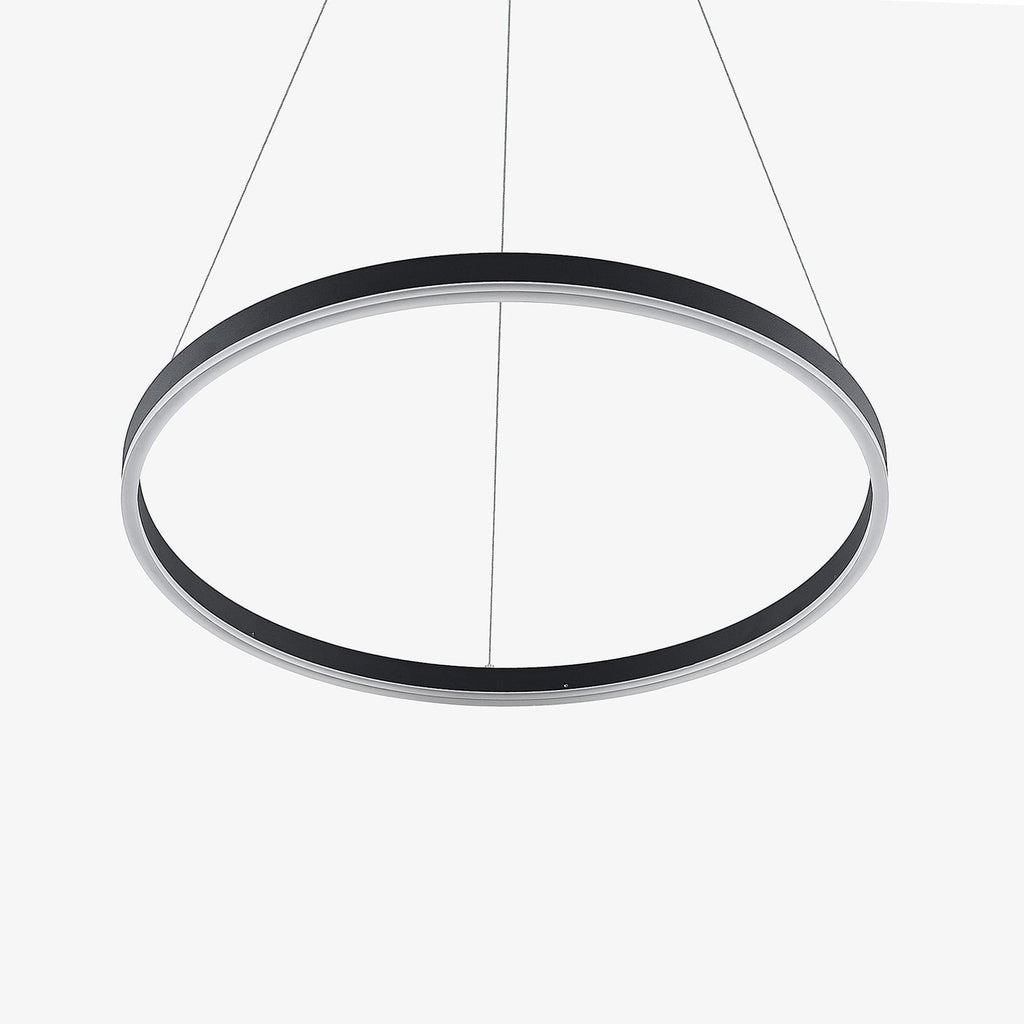 LED pendellampe Albiona ringformet svart lysbilde