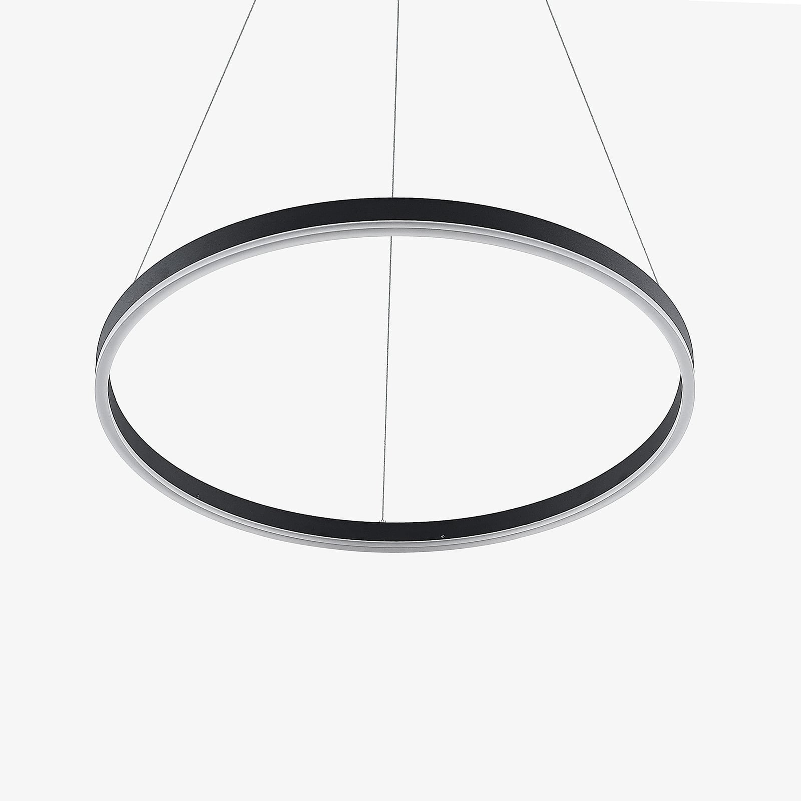 LED pendellampe Albiona ringformet svart lysbilde