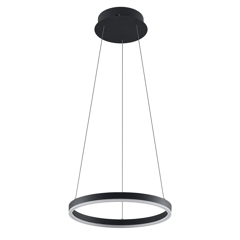 LED pendellampe Albiona ringformet svart Ø40 cm montert over spisebord
