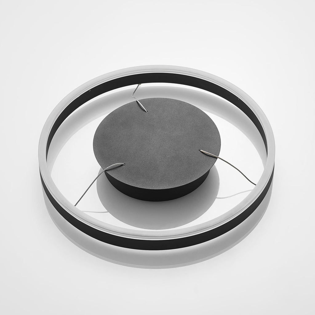 LED pendellampe Albiona ringformet svart Ø40 cm sideprofil
