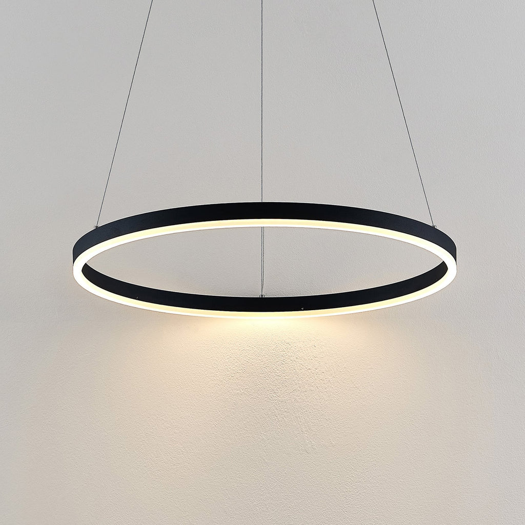 LED pendellampe Albiona ringformet svart opphengsdeler