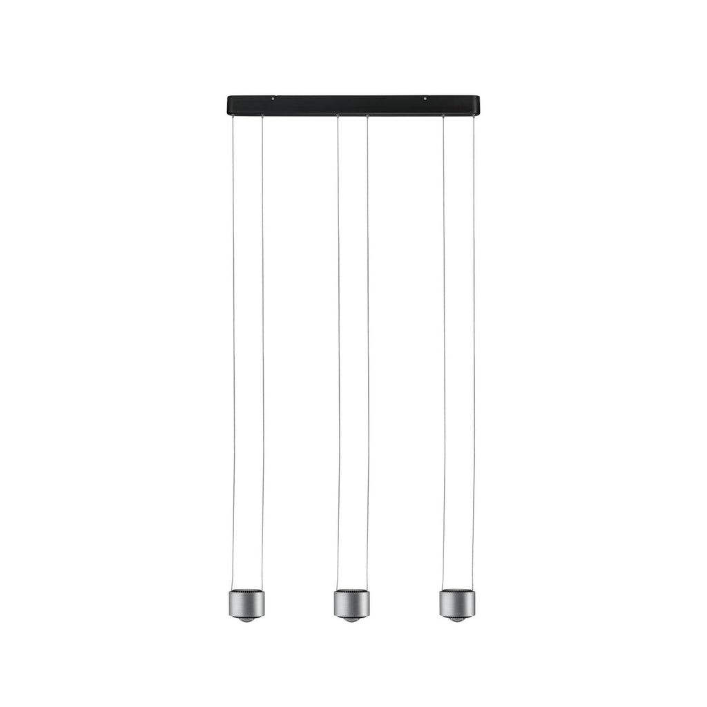 LED pendellampe Aldan 3-lys dimbar aluminium 67 cm nærbilde av lys