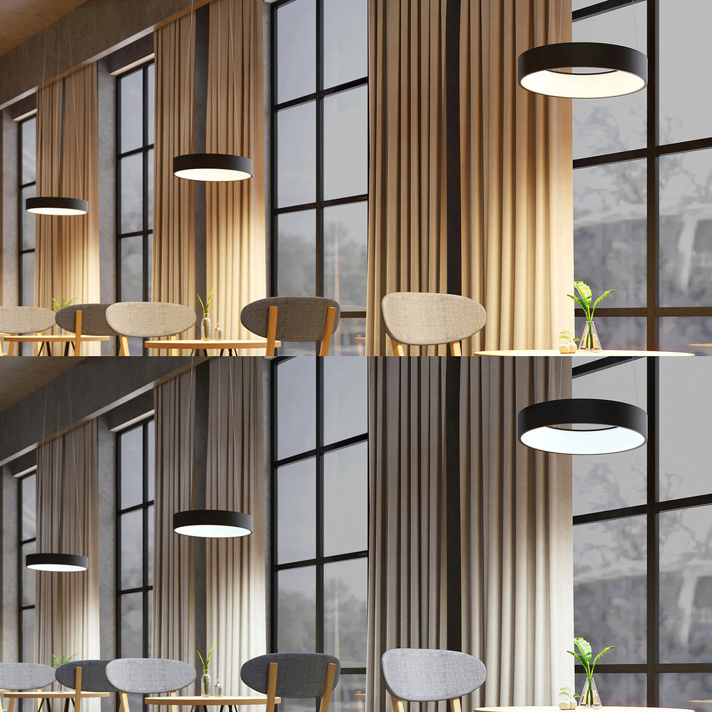 LED pendellampe Aleksi svart Ø45 cm CCT dimbar bakside