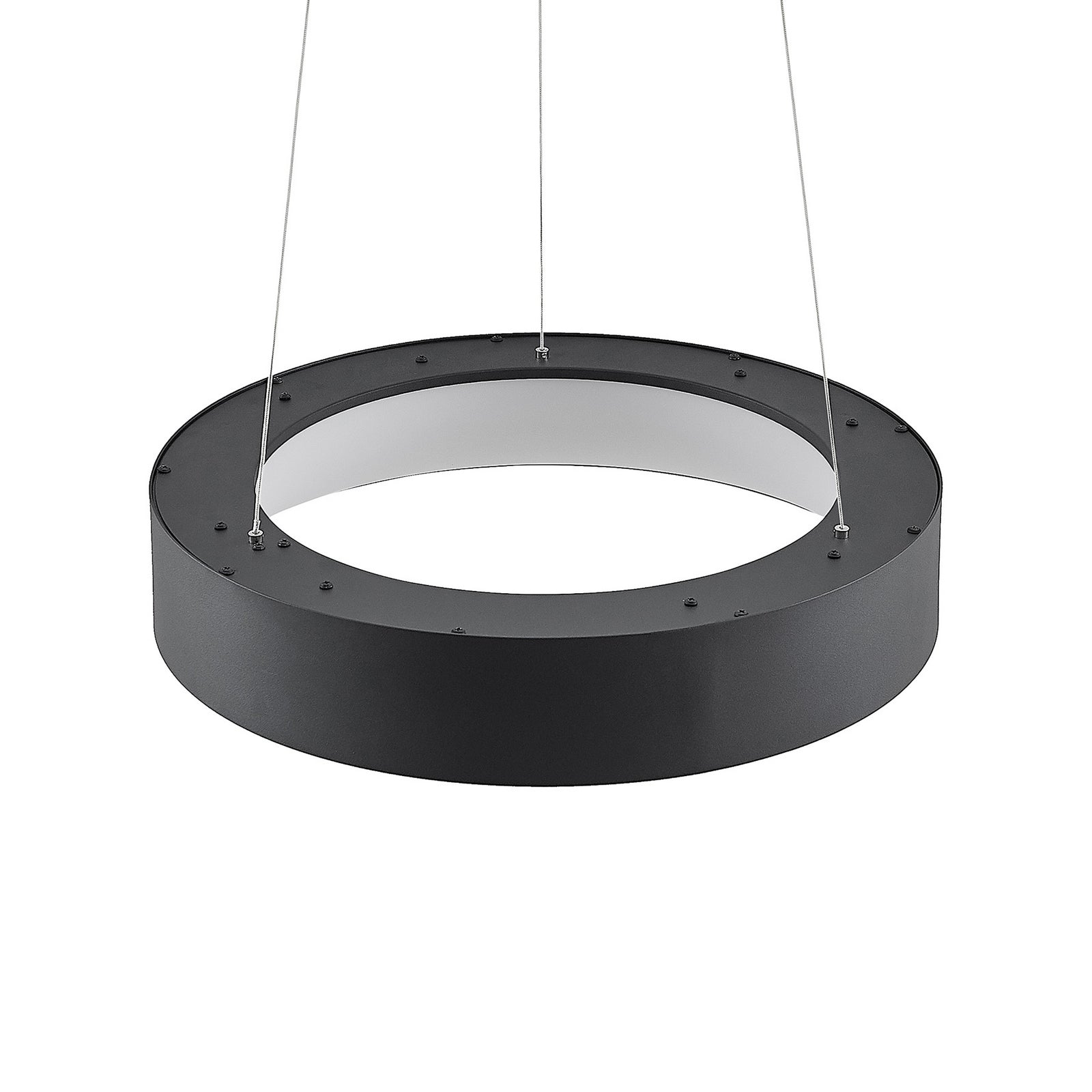 LED pendellampe Aleksi svart Ø45 cm CCT dimbar detalj av lyskilde