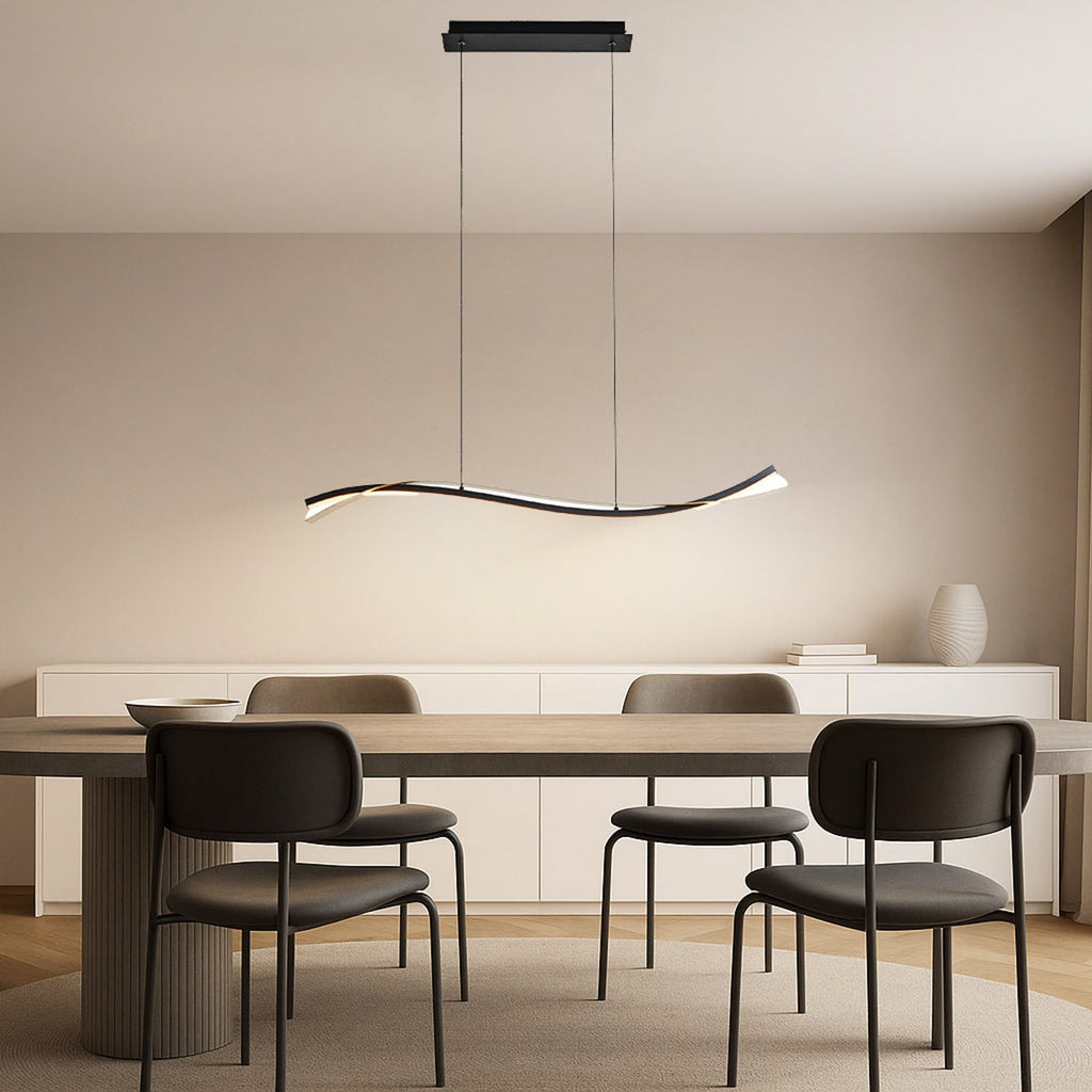 LED pendellampe Alevia dimbar CCT svart/gull 100 cm bakside