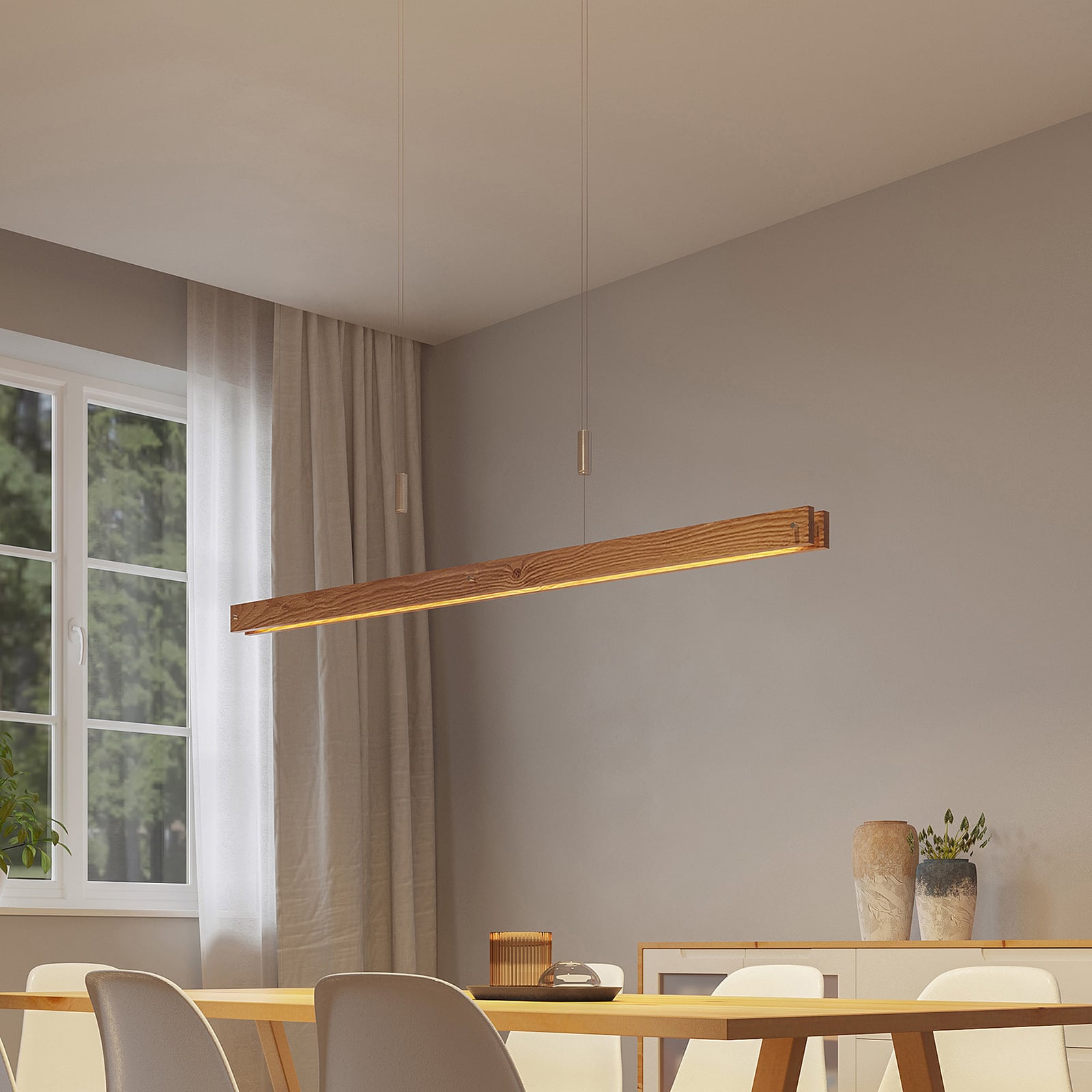LED pendellampe Alimara tre dimbar 138 cm varmhvit bakside