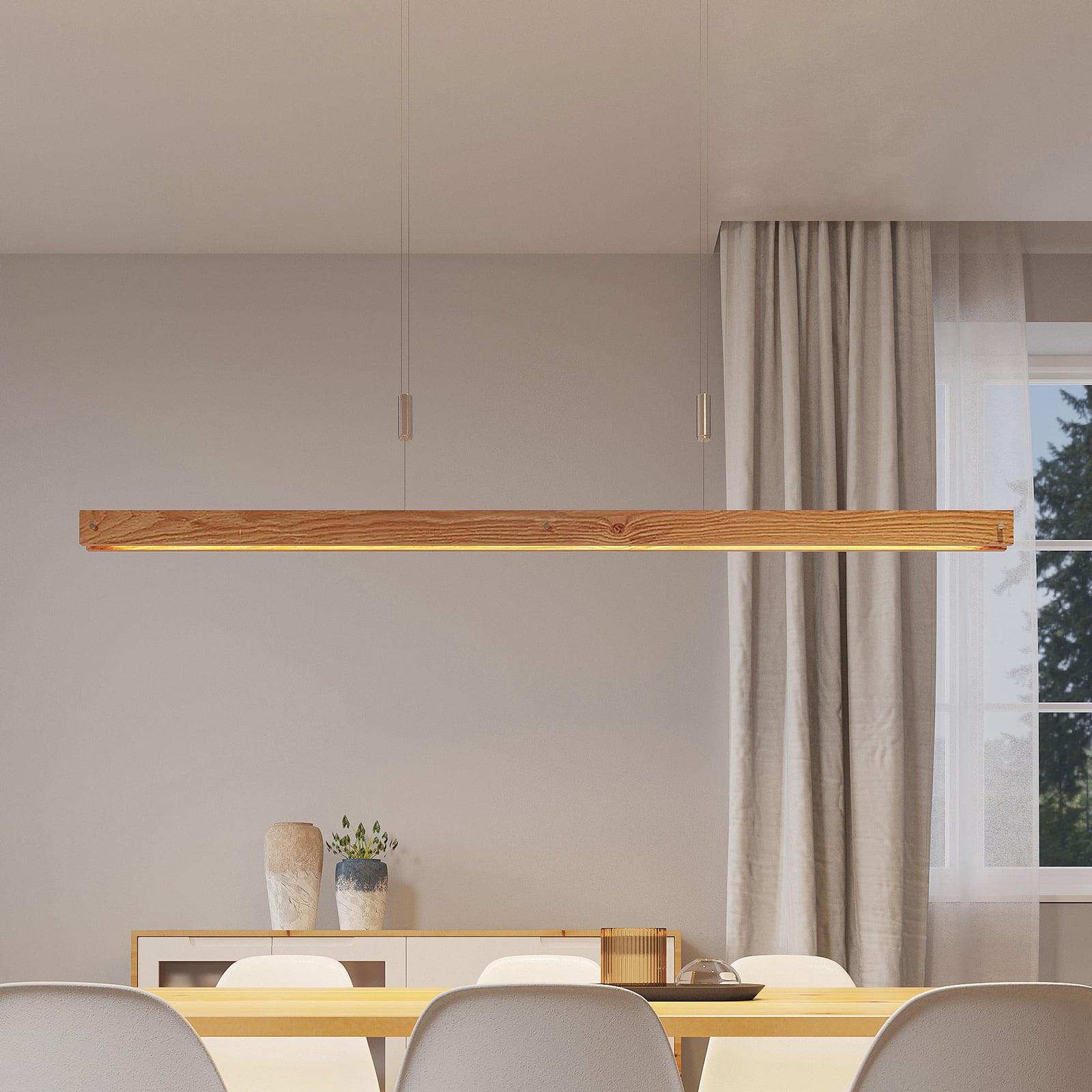 LED pendellampe Alimara tre dimbar 138 cm varmhvit montert