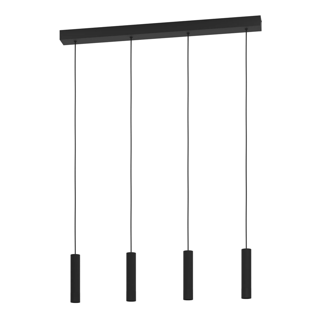 LED pendellampe Almudaina 4-lys svart 84 cm dimbar montert