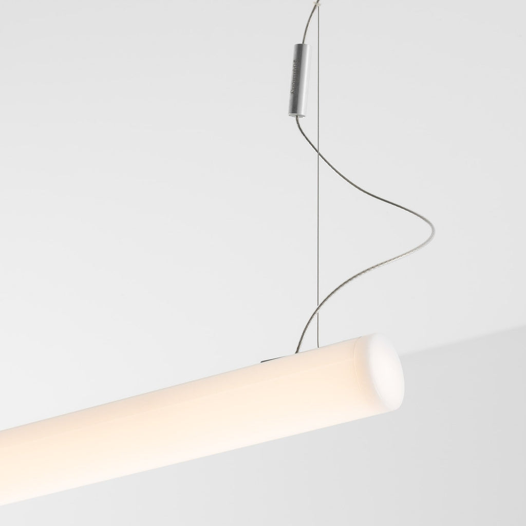 Detaljfoto av LED pendellampe Alphabet of Light linear 120 cm dimbar hvit
