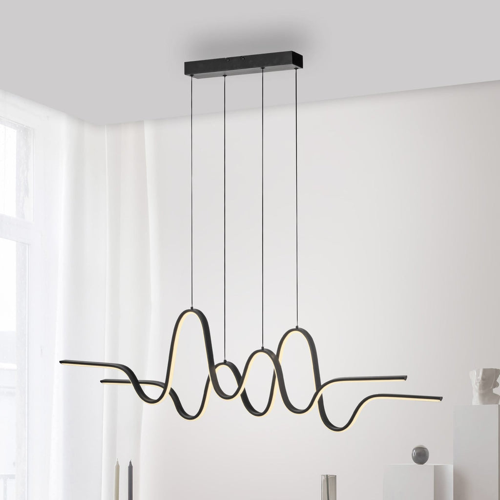 LED pendellampe Altitude svart dimbar høydejusterbar 125 cm forfra