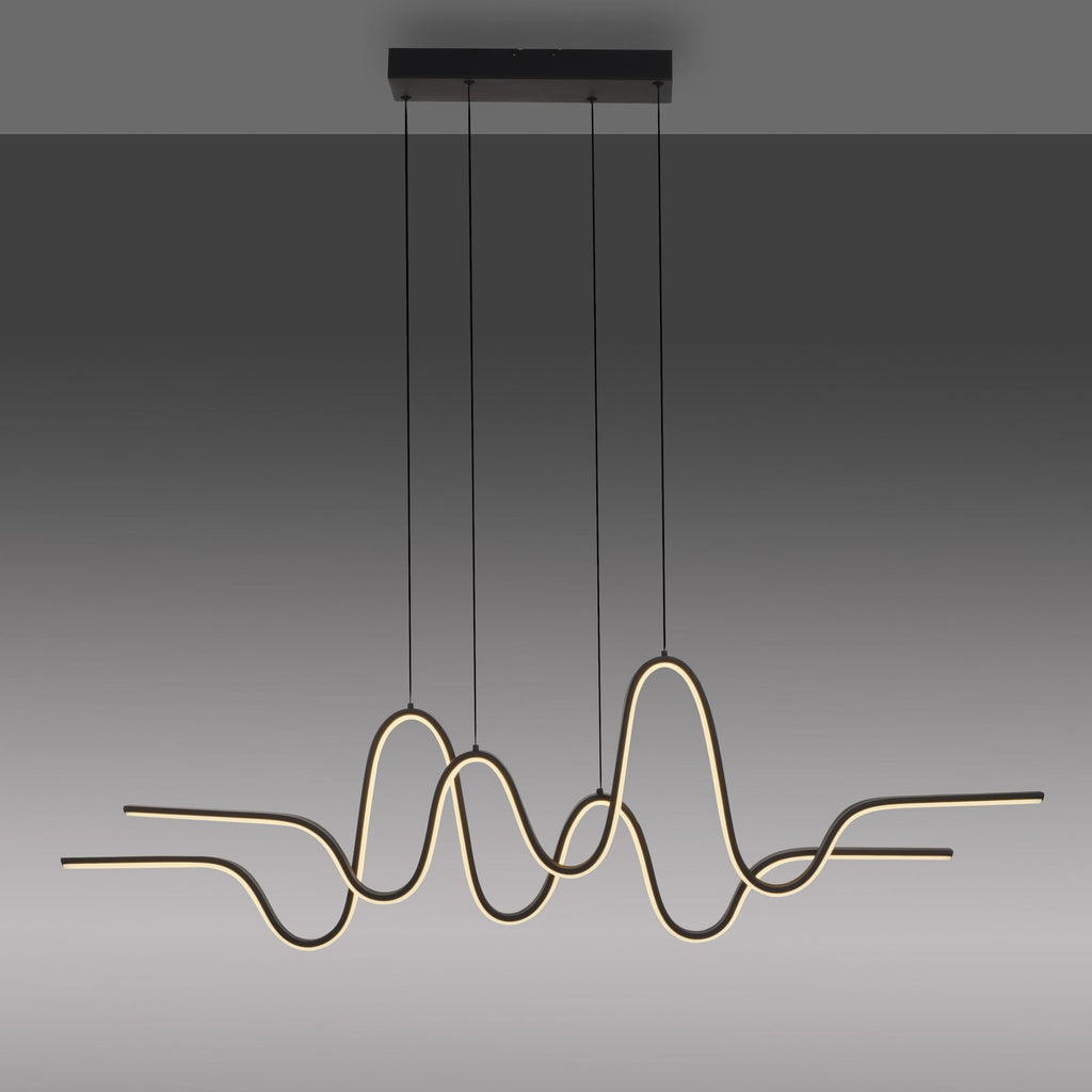 LED pendellampe Altitude svart dimbar høydejusterbar 125 cm montert i rom