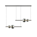 LED pendellampe aluminium glass svart/røykfarget 105 cm dimbar - Zambelis forfra