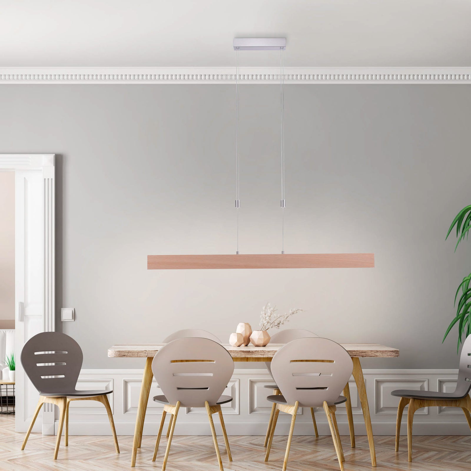 LED pendellampe Amanda dimbar treoptikk 110 cm CCT bakside