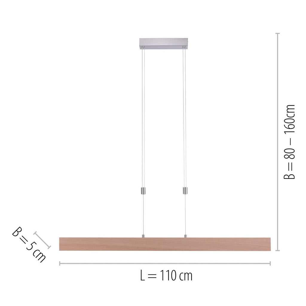 LED pendellampe Amanda dimbar treoptikk 110 cm CCT lys i bruk