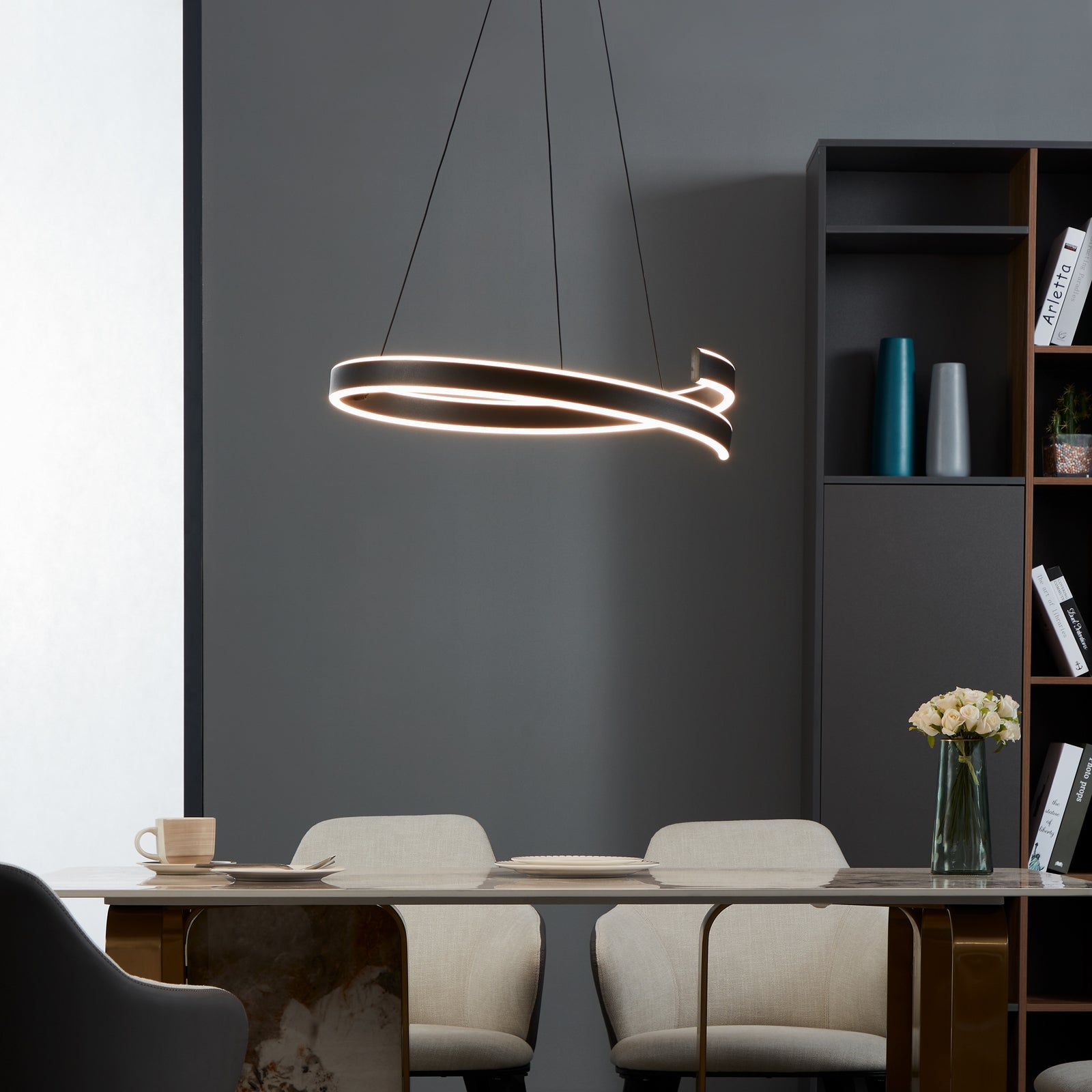 LED pendellampe Andabaia-Z svart CCT bakside
