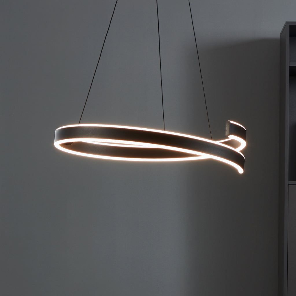 LED pendellampe Andabaia-Z svart CCT forfra