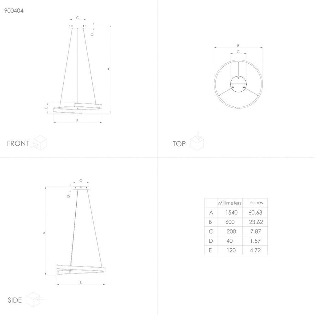 Montert LED pendellampe Andabaia-Z svart CCT i rom