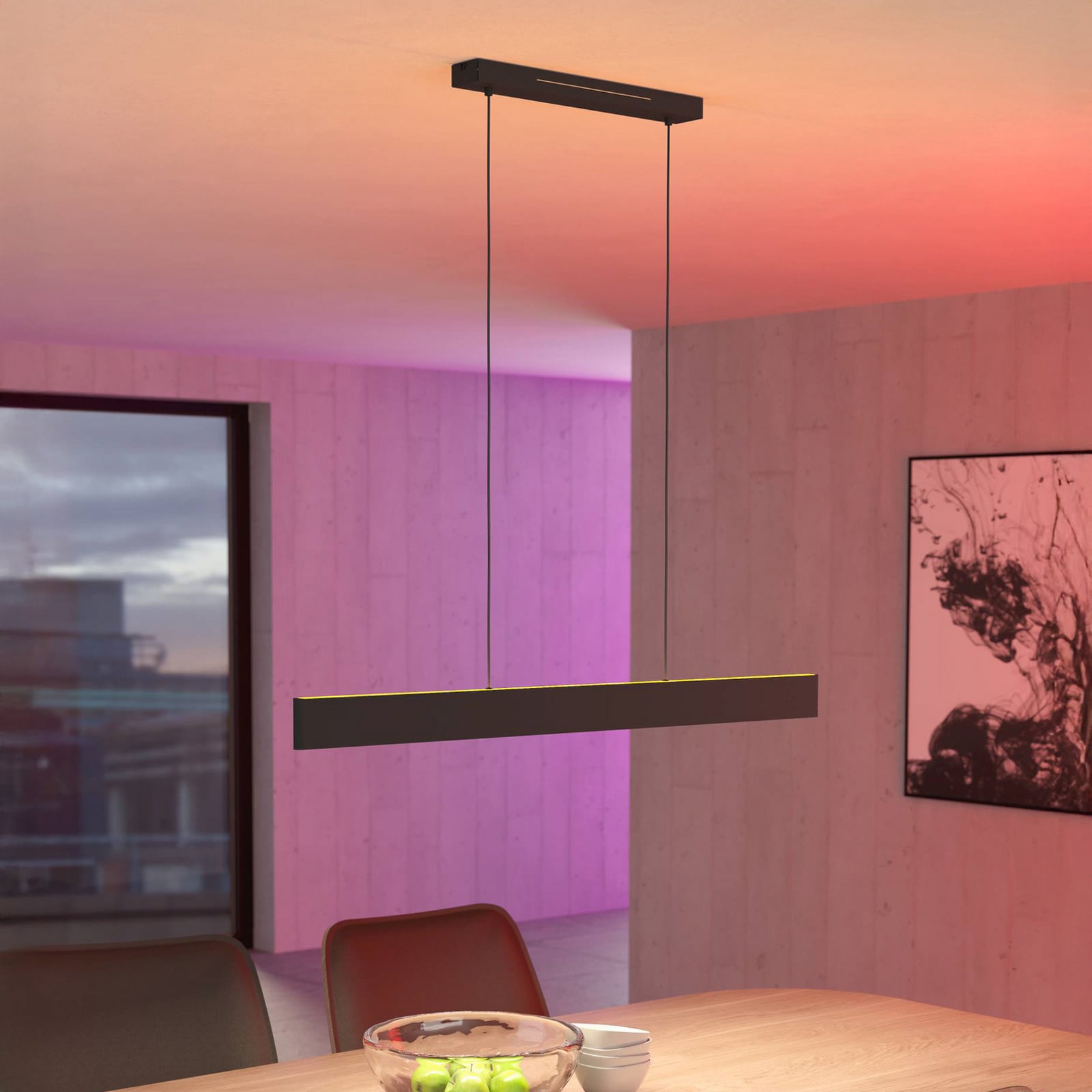 LED pendellampe Andreas-Z CCT RGB ZigBee svart appstyring