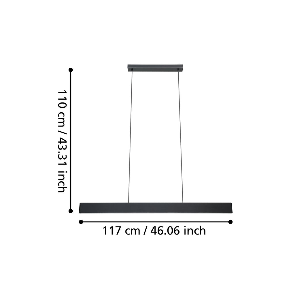 LED pendellampe Andreas-Z CCT RGB ZigBee svart detalj