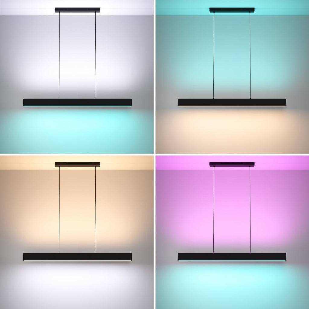 LED pendellampe Andreas-Z CCT RGB ZigBee svart fra siden