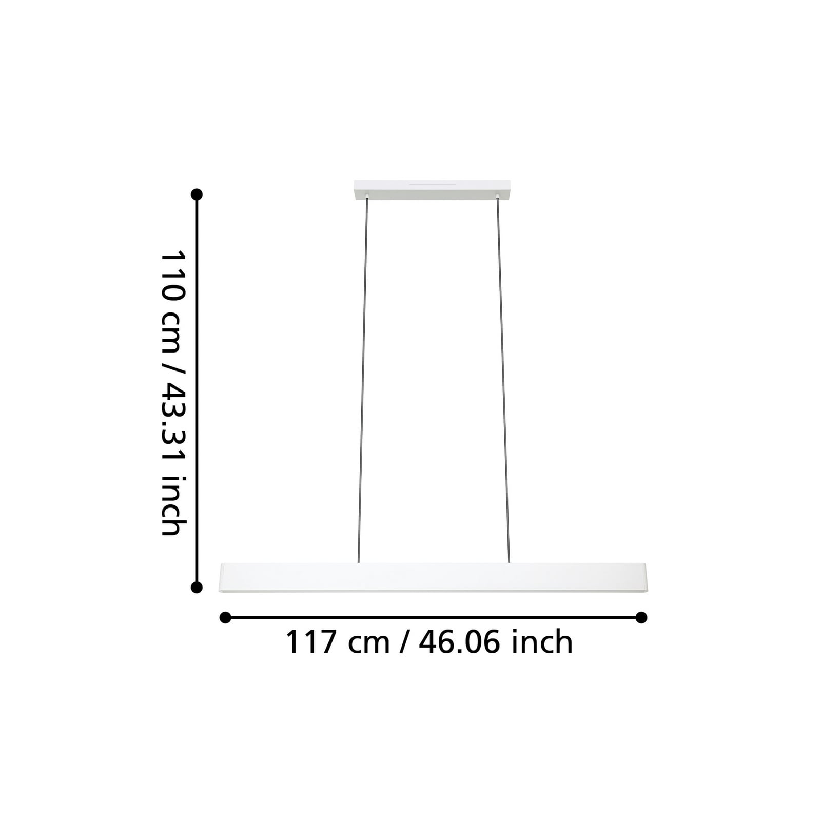 Detalj av LED pendellampe Andreas-Z stål svart CCT RGB Zigbee